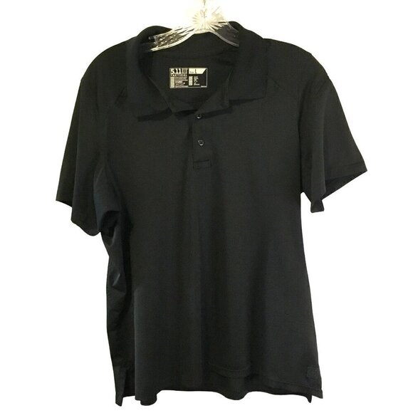 5.11 Tactical Men's 3-Button Short Sleeve Performance Polo Sz Large Black Work - Picture 1 of 9